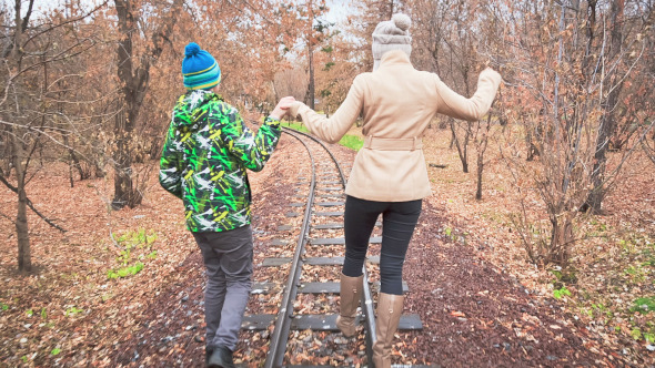 Man and Woman Walking Man and Woman Walking