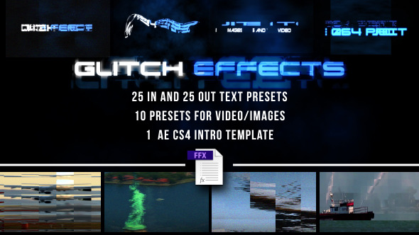 Glitch Presets for Text and Video