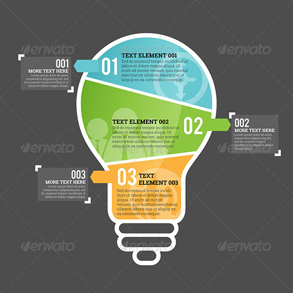 GraphicRiver Three Part Bulb Infographic Element 7606263 GraphicRiver Three Part Bulb Infographic Element 7606263