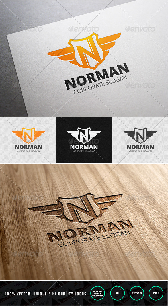 Norman Letter N Logo Template Norman Letter N Logo Template