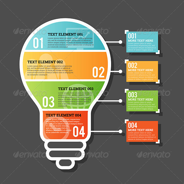 GraphicRiver Four Part Horizontal Bulb Infographic 7615070 GraphicRiver Four Part Horizontal Bulb Infographic 7615070