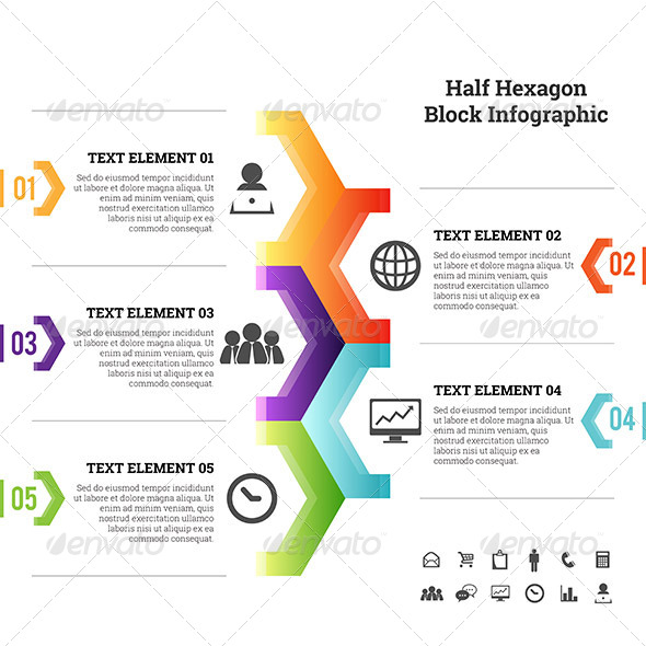 GraphicRiver Half Hexagon Block Infographic Element 7615073 GraphicRiver Half Hexagon Block Infographic Element 7615073