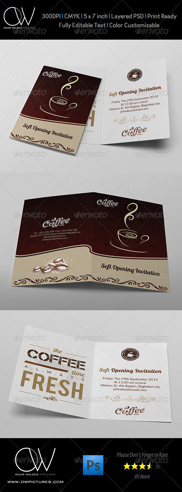 Cafe Soft Opening Invitation Card Vol.3 Cafe Soft Opening Invitation Card Vol.3