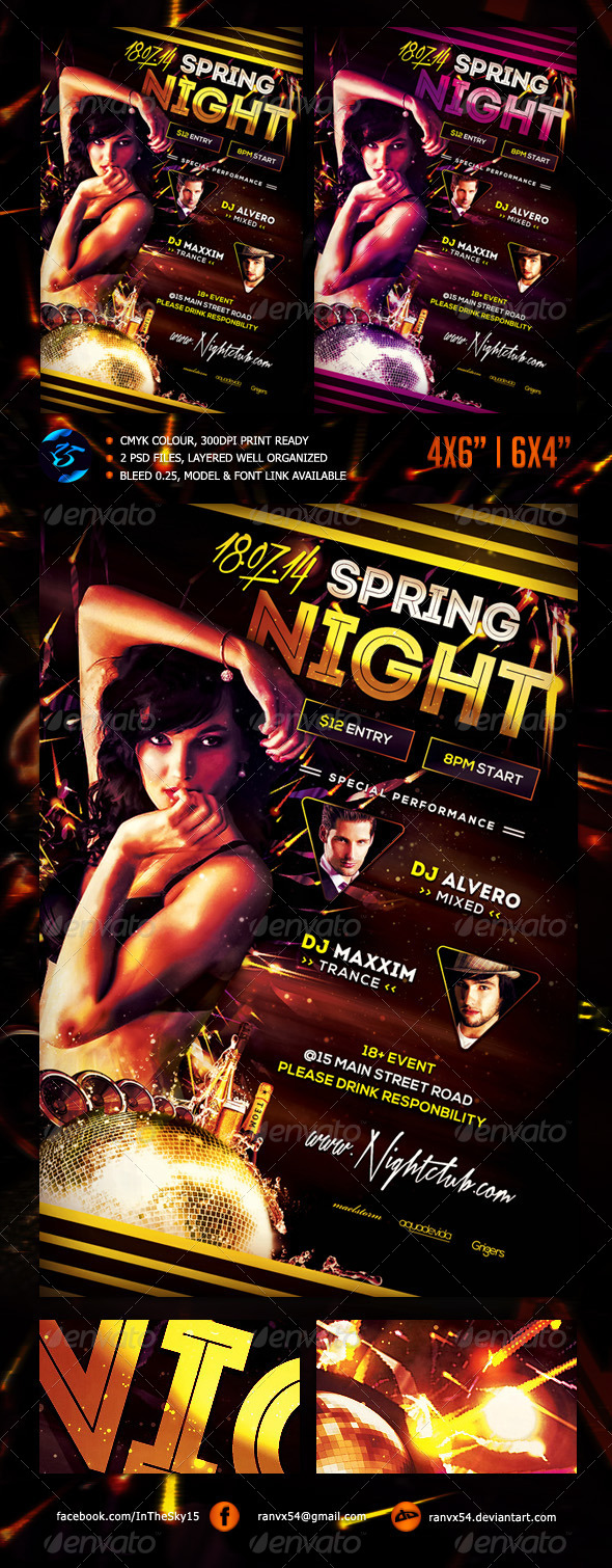 Spring Night Flyer Template