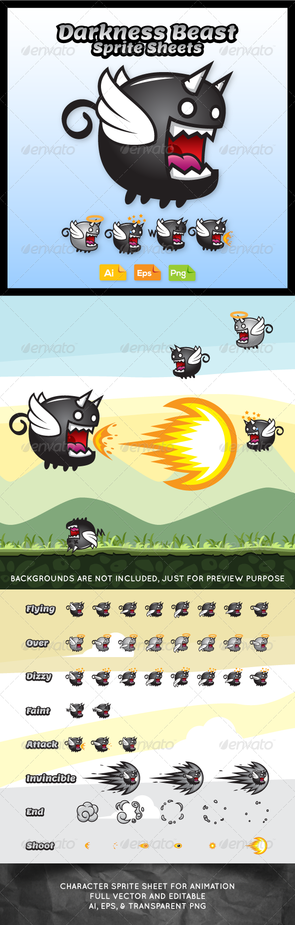 Game Character Darkness Beast Sprite Sheets Game Character Darkness Beast Sprite Sheets