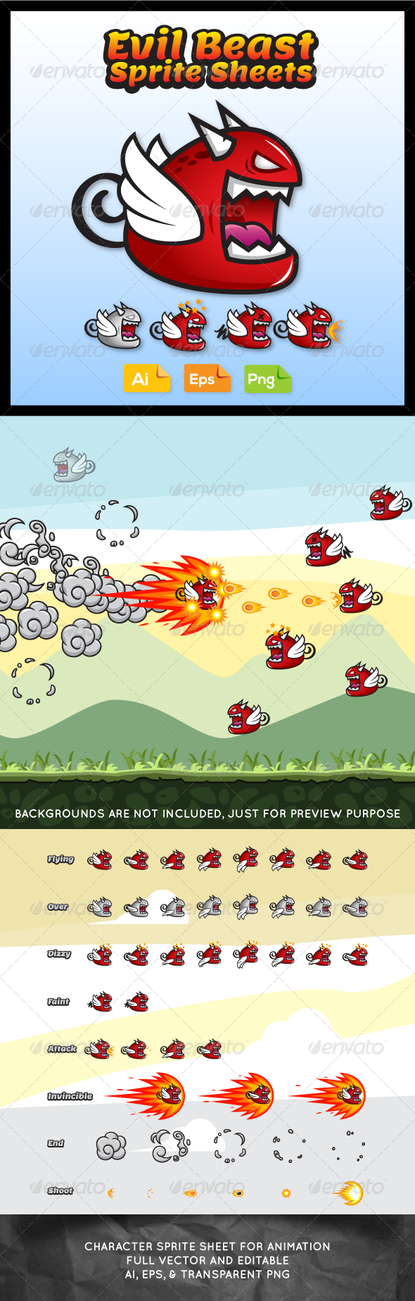 Game Character Evil Beast Sprite Sheets Game Character Evil Beast Sprite Sheets