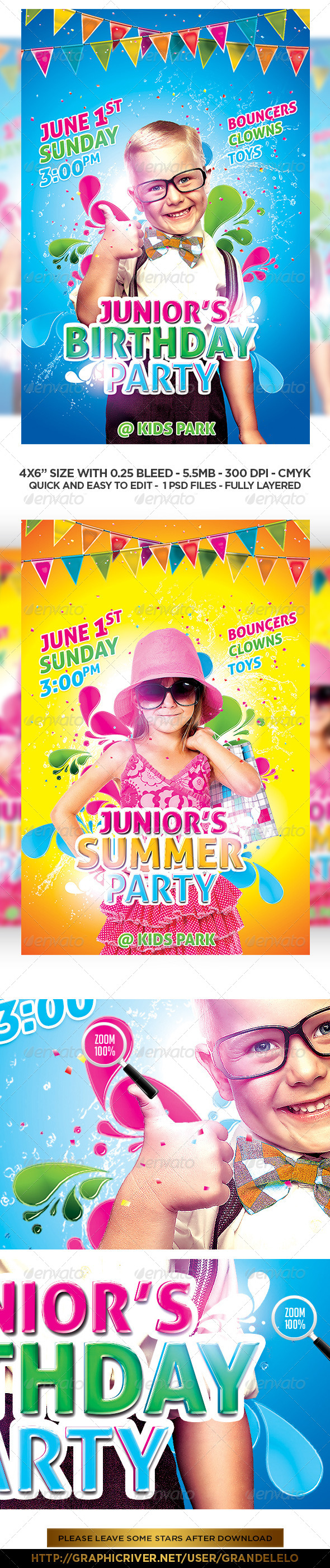 Kids Birthday & Summer Flyer Template