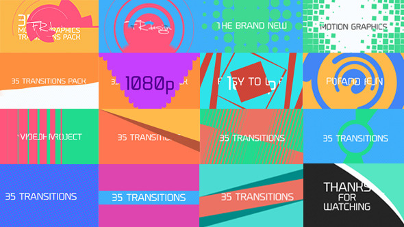 35 Cool Motion Graphics Transitions by PixField | VideoHive