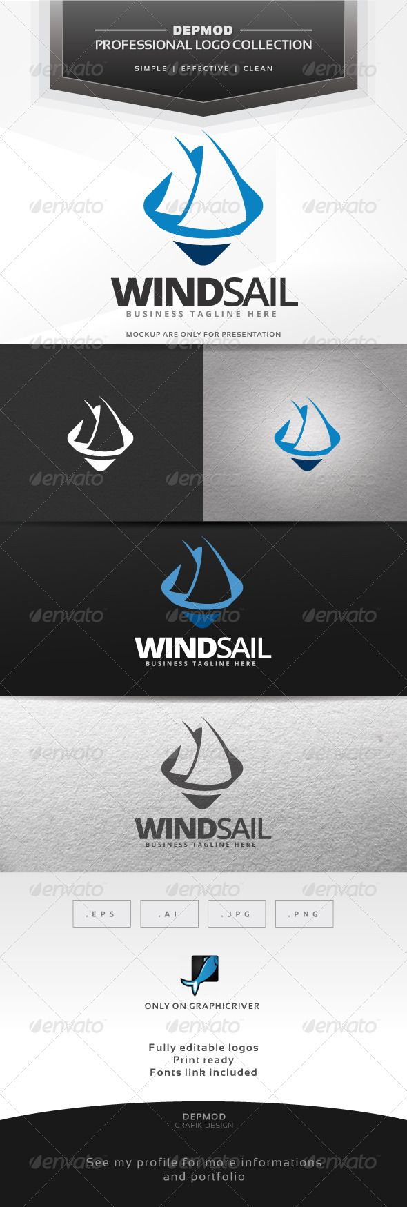 Wind Sail Logo - Symbols Logo Templates