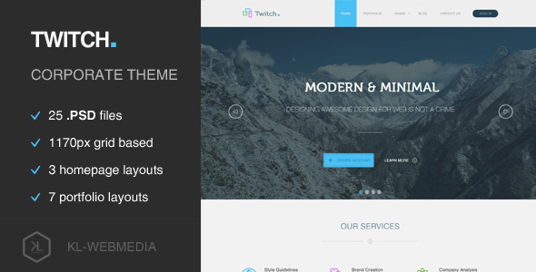 Twitch - Corporate PSD Template