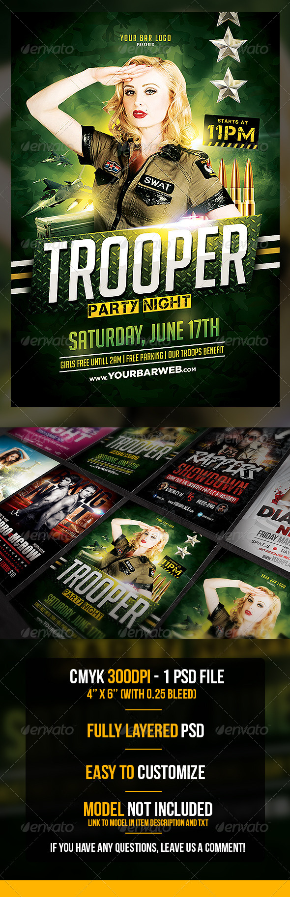 Trooper Flyer Template - Clubs & Parties Events