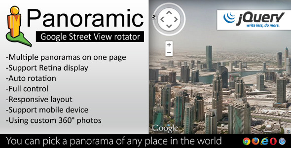 Panoramic Street View Rotator jQuery Plugin Panoramic Street View Rotator jQuery Plugin