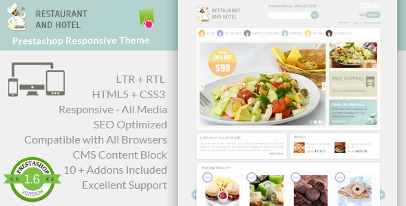 Restaurant Prestashop Responsive Theme Restaurant Prestashop Responsive Theme