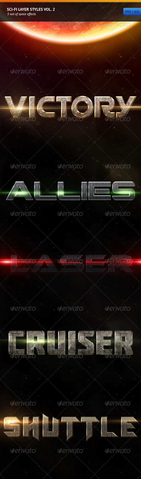 Sci-fi Layer Styles Vol. 2 - Text Effects Styles