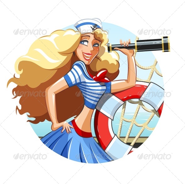 Sailor Girl with Pipe and Rescue Ring Sailor Girl with Pipe and Rescue Ring