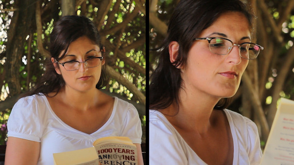 Woman Reading a Book in the Park Woman Reading a Book in the Park