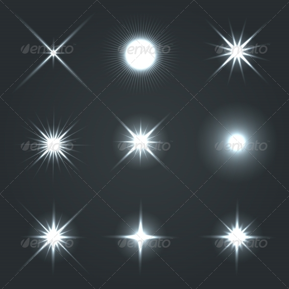 Light Glow Flare Stars Effect Set Light Glow Flare Stars Effect Set