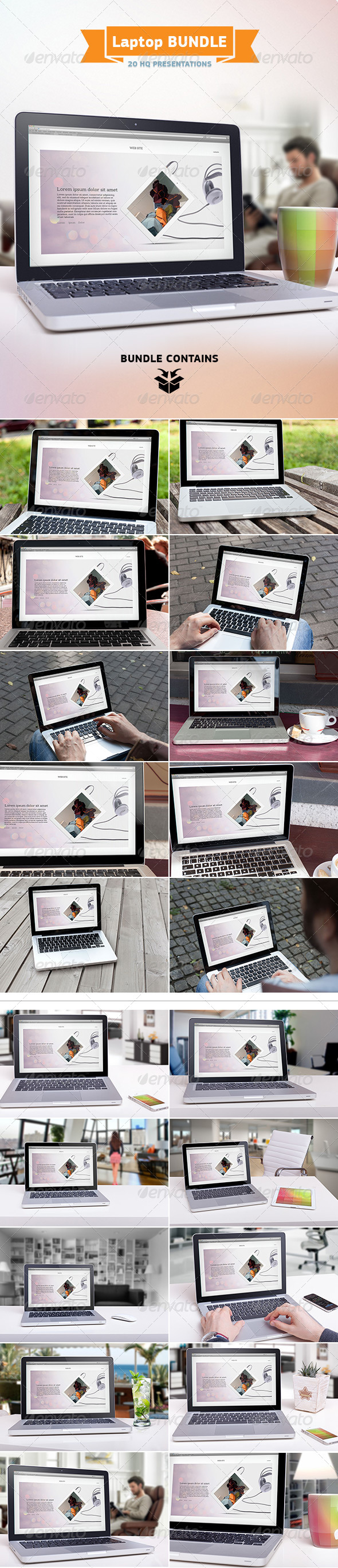 Laptop Screen Mockup Bundle Laptop Screen Mockup Bundle