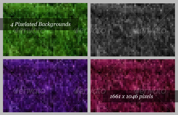 Pixelated Backgrounds (Pack of 4) - Backgrounds Graphics