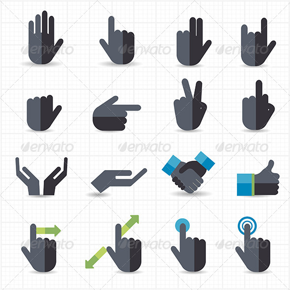Hand Gesture Black Icons Hand Gesture Black Icons