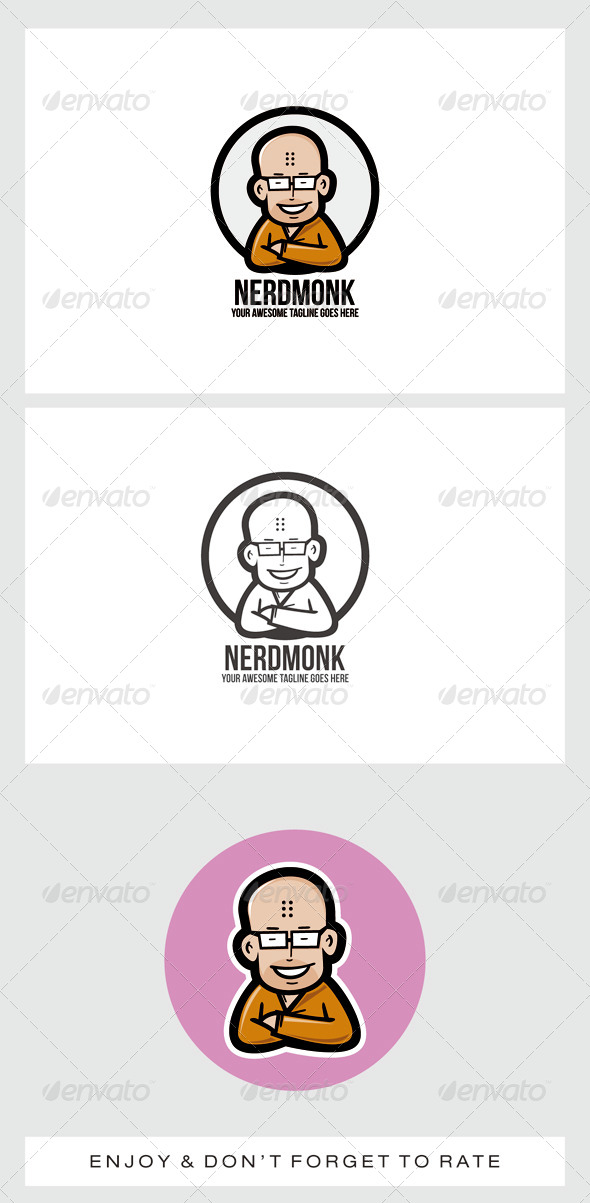 Nerd Monk Logo Mascot Nerd Monk Logo Mascot