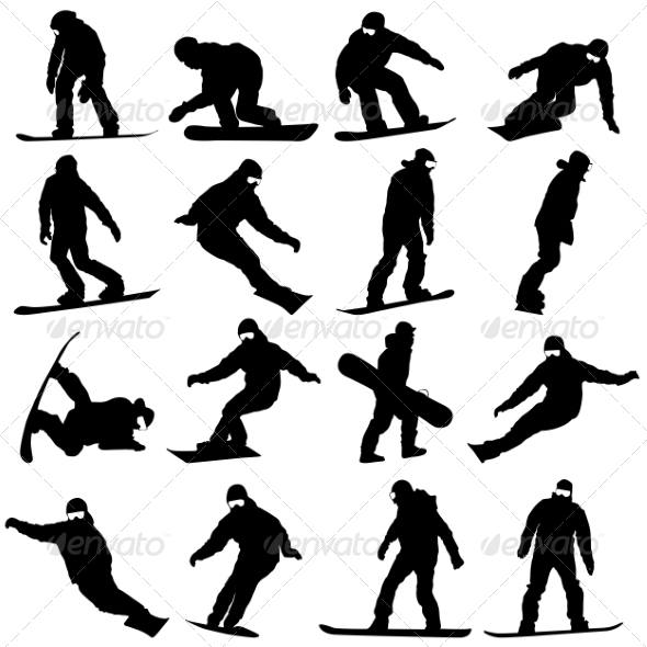 Snowboarder Silhouettes Snowboarder Silhouettes