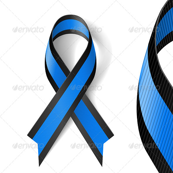 Blue and Black Ribbon Blue and Black Ribbon