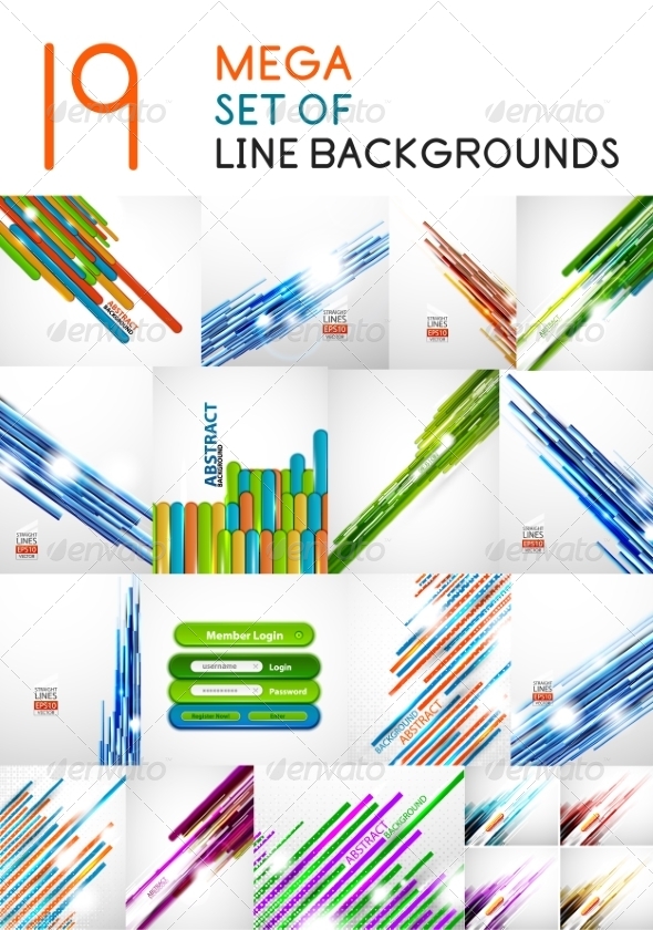 Vector Straight Line Backgrounds Design Collection Vector Straight Line Backgrounds Design Collection