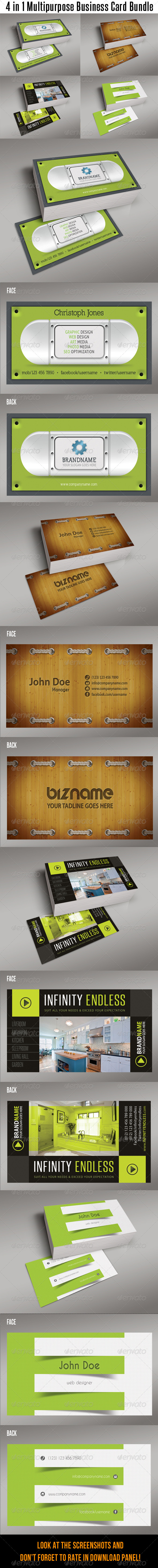4 in 1 Multipurpose Business Card Bundle 01 4 in 1 Multipurpose Business Card Bundle 01