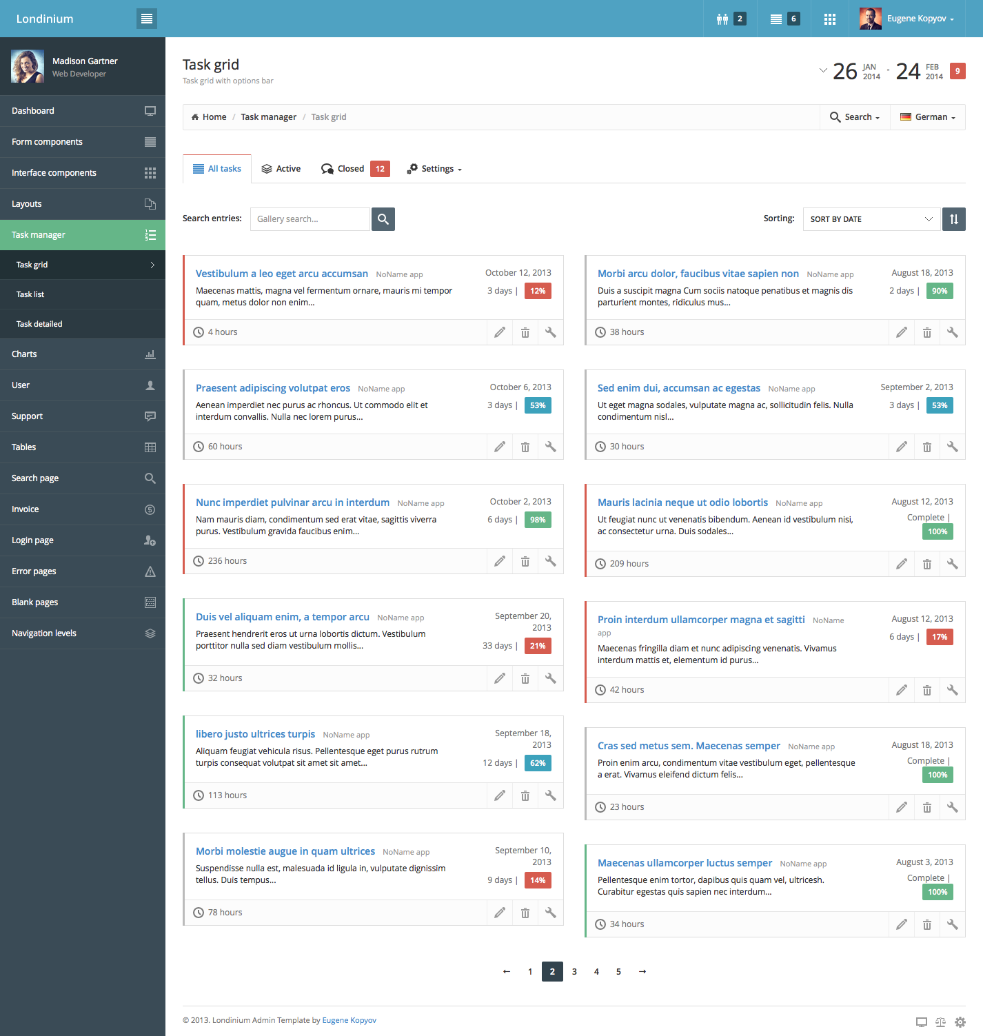 bootstrap invoice form in template admin bootstrap 3 responsive  by  Londinium