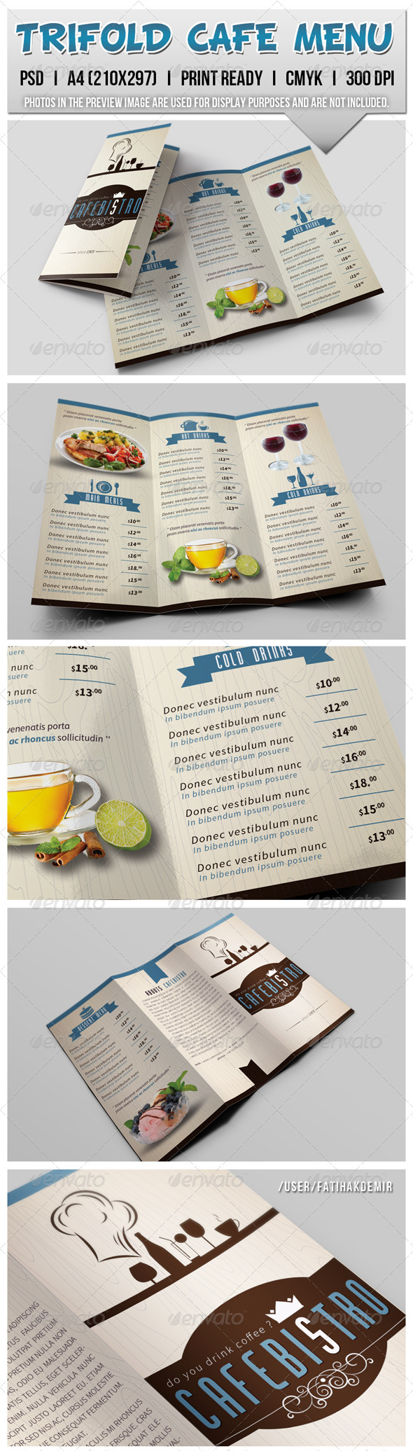 Trifold Cafe Menu Trifold Cafe Menu