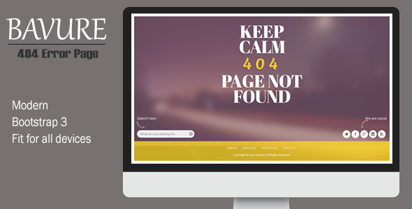 Bavure - Responsive 404 Error Template