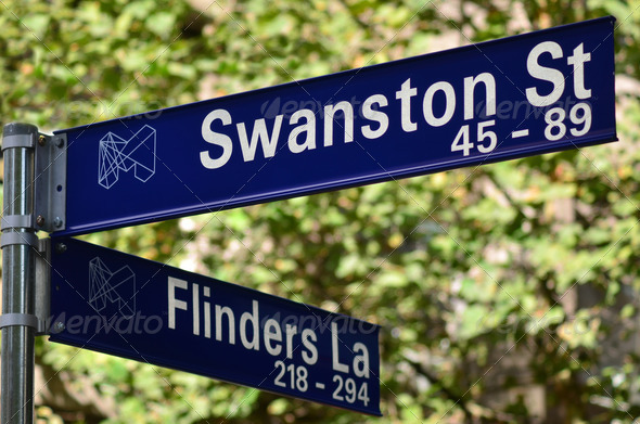 Swanston Street and Flinders lane - Melbourne