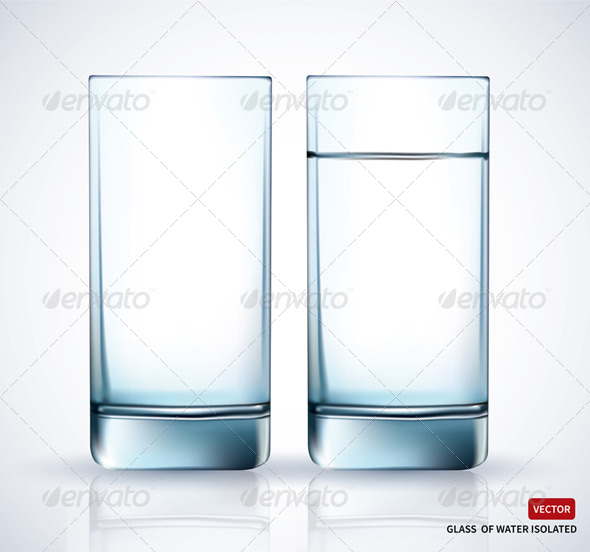 Glass With Water on White Background Glass With Water on White Background