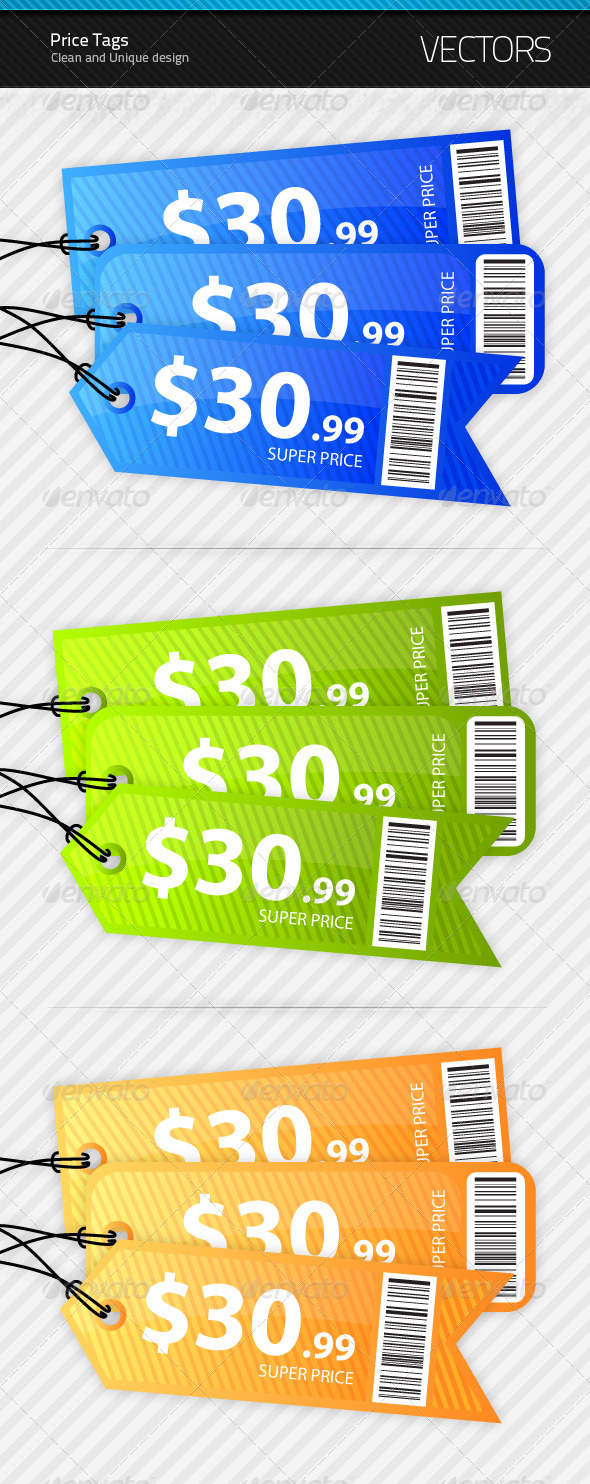 3 Price Tags - Decorative Symbols Decorative
