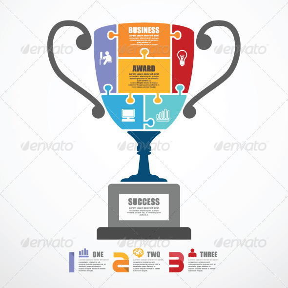 Infographic Template  Trophy Jigsaw Banner