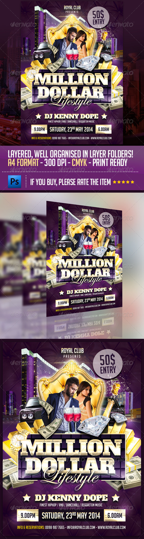 Million Dollar Lifestyle Party Flyer Template Million Dollar Lifestyle Party Flyer Template