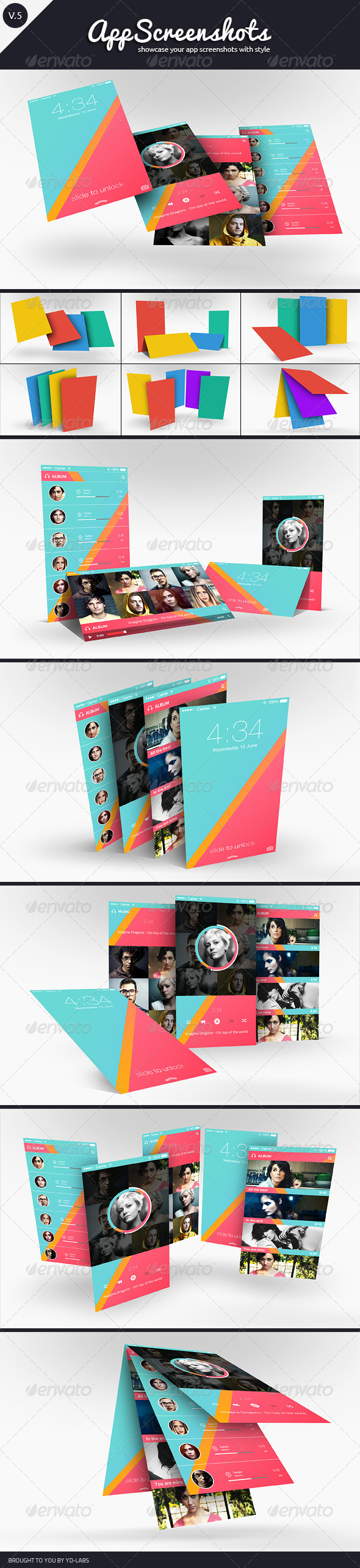 App Screenshot Mockups V5 - Mobile Displays