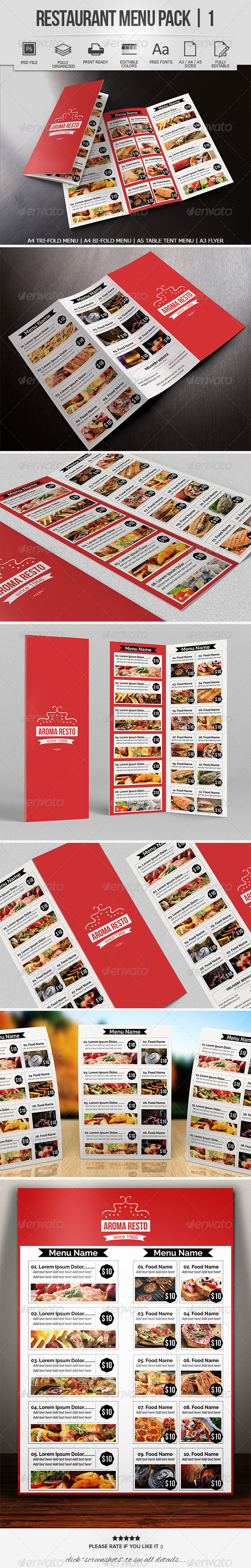 Restaurant Menu Pack 1