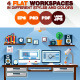Flat Illustration of Modern Office Interior Flat Illustration of Modern Office Interior - GraphicRiver Item for Sale