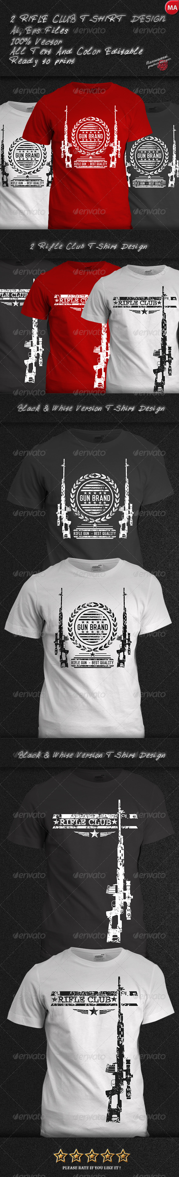 2 Rifle Club T-Shirt Design 2 Rifle Club T-Shirt Design