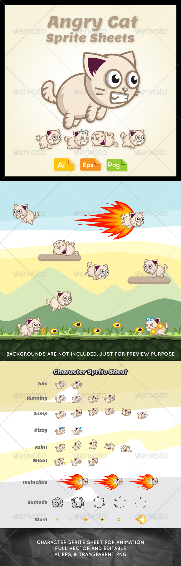 Game Character Angry Cat Sprite Sheets Game Character Angry Cat Sprite Sheets