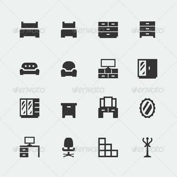 Home Furniture Icons Set #1 Home Furniture Icons Set #1