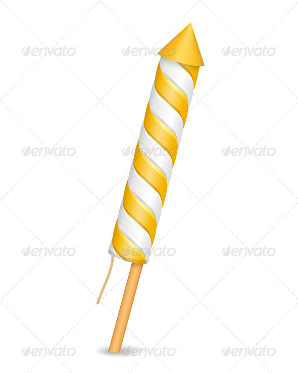 Yellow Firework Rocket