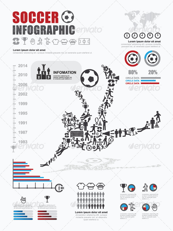 Infographic Soccer Ball Elements Design Template