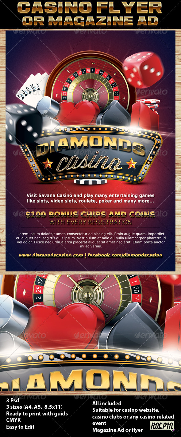 Casino Magazine Ad or Flyer Template 7 Casino Magazine Ad or Flyer Template 7