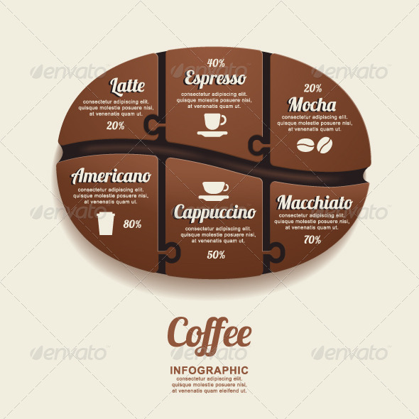 Infographic Template Coffee Bean Jigsaw banner