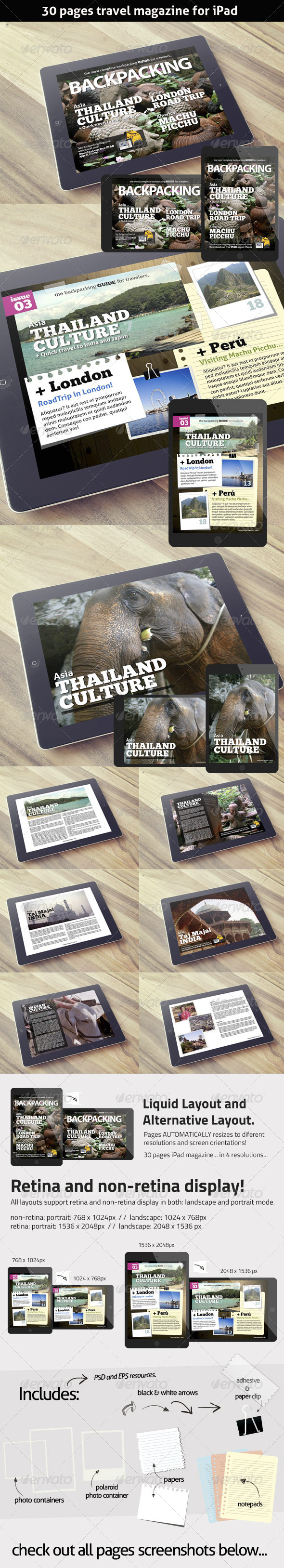 GraphicRiver BackPacking Magazine Template for iPad 7789397 GraphicRiver BackPacking Magazine Template for iPad 7789397