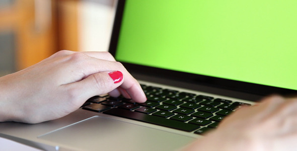 Typing On Laptop Green Screen Typing On Laptop Green Screen