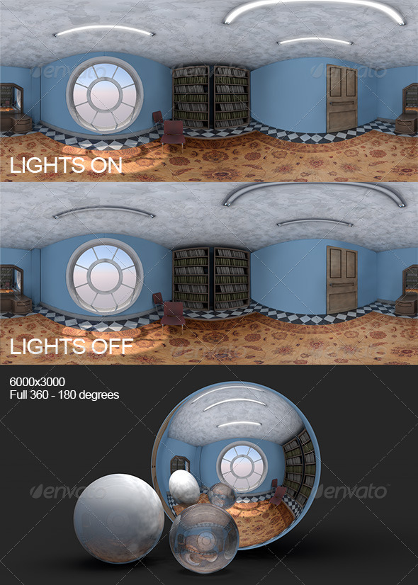 Lit Unlit Room HDRI Lit Unlit Room HDRI